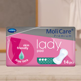 MoliCare Premium Lady Pads Bladder Control Pad 5-51/2 X 13 Inch Moderate Absorbency Polymer Core One Size Fits Most, 168644, Bag of 14