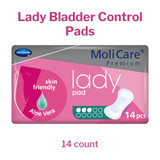 MoliCare Premium Lady Pads Bladder Control Pad 5-51/2 X 13 Inch Moderate Absorbency Polymer Core One Size Fits Most, 168644, Bag of 14