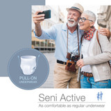 Seni Active Super Plus Absorbent Underwear Pull On with Tear Away Seams Adult Medium Unisex Disposable Heavy Absorbency, S-ME20-AP1, Pack of 20