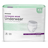 McKesson Absorbent Underwear Pull On with Tear Away Seams Adult X-Large Unisex Disposable Heavy Absorbency, UWEXTXL, Bag of 12