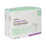 McKesson Absorbent Underwear Pull On with Tear Away Seams Adult X-Large Unisex Disposable Heavy Absorbency, UWEXTXL, Bag of 12