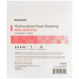 McKesson Foam Dressing 4 X 4 Inch Without Border Film Backing Nonadhesive Square Sterile, 16-4737, Case of 100