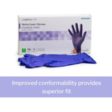 McKesson Confiderm 3.0 Exam Glove Medium NonSterile Nitrile Standard Cuff Length Textured Fingertips Blue Chemo Tested / Fentanyl Tested, 14-6N34EC, Case of 1000