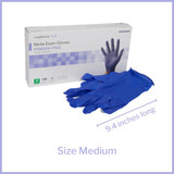McKesson Confiderm 3.0 Exam Glove Medium NonSterile Nitrile Standard Cuff Length Textured Fingertips Blue Chemo Tested / Fentanyl Tested, 14-6N34EC, Case of 1000