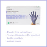 McKesson Confiderm 3.0 Exam Glove Medium NonSterile Nitrile Standard Cuff Length Textured Fingertips Blue Chemo Tested / Fentanyl Tested, 14-6N34EC, Case of 1000