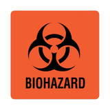 UAL Pre-Printed Label Caution Label Fluorescent Red Paper Biohazard / Symbol Black Biohazard 6 X 6 Inch, ULBH051, Pack of 1