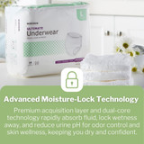 McKesson Absorbent Underwear Pull On with Tear Away Seams Adult Large Unisex Disposable Heavy Absorbency, UW33852, Case of 72