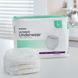 McKesson Absorbent Underwear Pull On with Tear Away Seams Adult Large Unisex Disposable Heavy Absorbency, UW33852, Case of 72