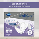 MoliCare Premium Elastic 8D Incontinence Brief Adult Large Unisex Disposable Heavy Absorbency, 165473, Bag of 24