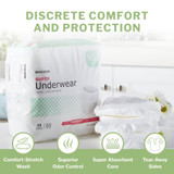 McKesson Absorbent Underwear Pull On with Tear Away Seams Adult X-Large Unisex Disposable Moderate Absorbency, UW33846, Bag of 14
