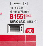 Skin Closure Strip Steri-Strip 1/4 X 3 Inch Nonwoven Material Flexible Strip Tan B1551 Box/50 05WTSL 3M 5786_BX Skin Closure Strip Steri-Strip 1/4 X 3 Inch Nonwoven Material Flexible Strip Tan B1551 Box/50 05WTSL 3M 5786_BX