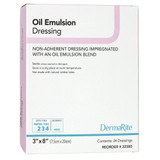 DermaRite Oil Emulsion Impregnated Dressing Rectangle 3 X 8 Inch Sterile, 22380, Box of 24