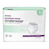 McKesson Absorbent Underwear Pull On with Tear Away Seams Adult Large Unisex Disposable Heavy Absorbency, UWEXTLG, Case of 56