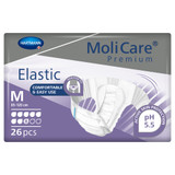 MoliCare Premium Elastic 8D Incontinence Brief Adult Medium Unisex Disposable Heavy Absorbency, 165472, Case of 78