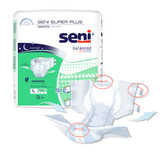 Seni Super Plus Incontinence Brief Adult Large Unisex Disposable Heavy Absorbency, S-LA09-BP1, Pack of 9