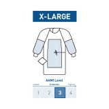 Fabric-Reinforced Surgical Gown with Towel McKesson X-Large Blue Sterile AAMI Level 3 Disposable 183-I91-4330-S1 Case/22 81547157 MCK BRAND 1101270_CS