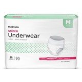 McKesson Absorbent Underwear Pull On with Tear Away Seams Adult Medium Unisex Disposable Moderate Absorbency, UW33844, Case of 80