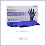 McKesson Confiderm 3.0 Exam Glove X-Large NonSterile Nitrile Standard Cuff Length Textured Fingertips Blue Chemo Tested / Fentanyl Tested, 14-6N38EC, Box of 100