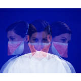 Particulate Respirator / Surgical Mask FluidShield Medical N95 Flat Fold Elastic Strap Small Orange NonSterile ASTM Level 3 Adult 46827 Case/210 340000 O&M Halyard Inc 286250_CS