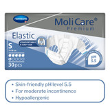 MoliCare Premium Elastic 6D Incontinence Brief Adult Small Unisex Disposable Moderate Absorbency, 165271, Case of 90