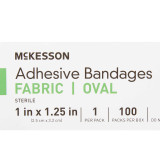 Adhesive Strip McKesson 1 x 1-1/4 Inch Fabric Oval Tan Sterile 16-4800 Box of 100 DR8600 McKesson 1103072_BX