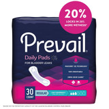 Prevail Daily Pads Bladder Control Pad 9-1/4 Inch Length Light Absorbency Polymer Core One Size Fits Most, PV-930/2, Case of 90