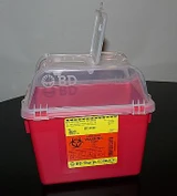 BD Sharps Container, Red Base, 10.3 x 11.3 x 6.8 in, 2 gal., 305343, Pack of 1