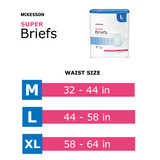 McKesson Incontinence Brief Adult X-Large Unisex Disposable Moderate Absorbency, BR30645, Bag of 15