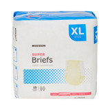 McKesson Incontinence Brief Adult X-Large Unisex Disposable Moderate Absorbency, BR30645, Bag of 15