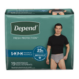 Depend Fresh Protection Absorbent Underwear Waistband Style Adult Small / Medium Male Disposable Heavy Absorbency, 43616, Case of 38