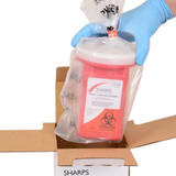 Sharps Recovery System Mailback Sharps Container Red Base 4-1/2 L X 4-1/2 W X 7 H Inch Vertical Entry 0.25 Gallon, 10100-012, Case of 12