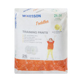 McKesson Unisex Toddler Training Pants Pull On with Tear Away Seams Size 2T to 3T Disposable Heavy Absorbency, TP-2T3T, Bag of 1