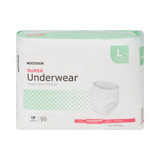 McKesson Absorbent Underwear Pull On with Tear Away Seams Adult Large Unisex Disposable Moderate Absorbency, UW33845, Bag of 18
