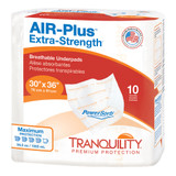 Tranquility AIR-Plus Extra-Strength Disposable Underpad Low Air Loss 30 X 36 Inch Powersorb Material Heavy Absorbency, 2711, Case of 40