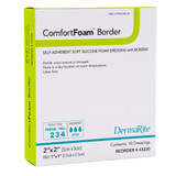 ComfortFoam Border Foam Dressing 2 X 2 Inch With Border Waterproof Backing Silicone Adhesive Square Sterile, 43220, Pack of 1