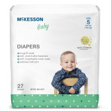 Unisex Baby Diaper McKesson Size 5 Disposable Moderate Absorbency BD-SZ5 Bag/1 9411C MCK BRAND 1144478_BG