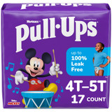 Pull-Ups Male Toddler Training Pants Size 4T to 5T Disposable Moderate Absorbency, 51358, Pack of 17