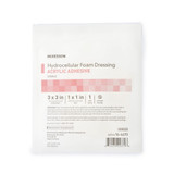 McKesson Foam Dressing 3 X 3 Inch With Border Film Backing Acrylic Adhesive Square Sterile, 16-4670, Box of 10