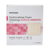 McKesson Foam Dressing 6 X 6 Inch With Border Film Backing Acrylic Adhesive Square Sterile, 16-4672, Case of 100