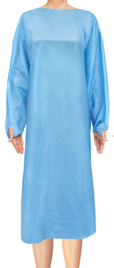Over-the-Head Protective Procedure Gown McKesson One Size Fits Most Blue NonSterile AAMI Level 2 Disposable 18-8576A Case/75 1535-0 MCK BRAND 1172304_CS