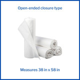 McKesson Trash Bag 60 gal. 1.15 mil 38 X 58 Inch Clear Super Plus Duty Star Seal Bottom Coreless Roll, SLW3858SPNS, Case of 100