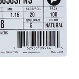 McKesson Trash Bag 60 gal. 1.15 mil 38 X 58 Inch Clear Super Plus Duty Star Seal Bottom Coreless Roll, SLW3858SPNS, Case of 100