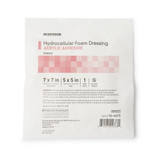 McKesson Foam Dressing 7 X 7 Inch With Border Film Backing Acrylic Adhesive Square Sterile, 16-4673, Box of 10
