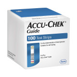 Guide Blood Glucose Test Strips Accu-Chek 100 Strips per Box Tiny 0.6 microliter drop For Accu-Check Blood Glucose Meters 07453744001 Box/100 336850-07.01.K65 Roche Diabetes Care 1148721_BX