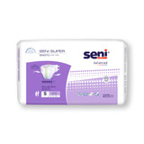 Seni Super Incontinence Brief Adult Small Unisex Disposable Heavy Absorbency, S-SM25-BS1, Pack of 25