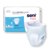 Seni Active Super Absorbent Underwear Pull On with Tear Away Seams Adult X-Large Unisex Disposable Moderate Absorbency, S-XL14-AS1, Pack of 14