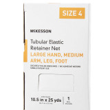 Elastic Net Retainer Dressing McKesson Tubular Elastic 10-1/2 Inch X 25 Yard 26.7 cm X 22.9 m Size 4 White Large Hand / Medium Arm / Leg / Foot NonSterile MSVP114704 Case/10 Jun-63 MCK BRAND 1113348_CS Elastic Net Retainer Dressing McKesson Tubular Elastic 10-1/2 Inch X 25 Yard 26.7 cm X 22.9 m Size 4 White Large Hand / Medium Arm / Leg / Foot NonSterile MSVP114704 Case/10 Jun-63 MCK BRAND 1113348_CS