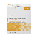 McKesson Elastic Net Retainer Dressing Tubular White Elastic Size 4 10-1/2 Inch X 25 Yard (26.7 cm X 22.9 m) Large Hand / Medium Arm / Leg / Foot NonSterile, MSVP114704, Box of 1