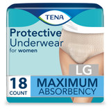 TENA ProSkin Protective Absorbent Underwear Pull On with Tear Away Seams Adult Large Female Disposable Moderate Absorbency, 73030, Bag of 18