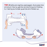 Seni Super Plus Incontinence Brief Adult Large Unisex Disposable Heavy Absorbency, S-LA25-BP1, Case of 75